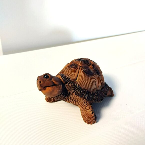 Vintage 1980s Tortoise Turtle Figurines by Don James Signed Stone Critter - Picture 4 of 15
